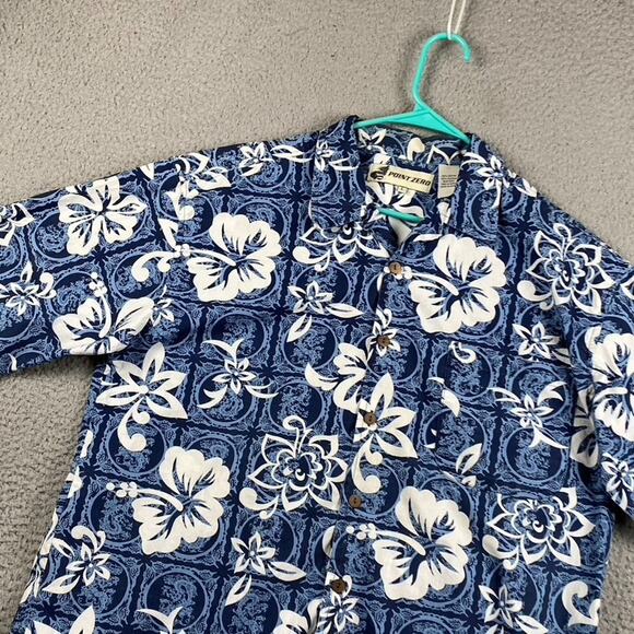 Point Zero Button Shirt Men's Large Y2K Hip Pop Causal Short Sleeve Summer - Picture 1 of 10